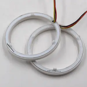 DAO Super Bright 60mm-120mm Double Colors White + Yellow Led Angel Eyes Cotton Light Halo Rings Other Car Light Accessories