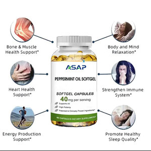 L'approvisionnement d'usine apaise l'inconfort digestif occasionnel Huile de menthe poivrée Softgel Complément alimentaire - Product Image 2
