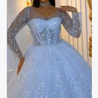 Robe de mariée africaine à manches longues | Élégante robe de bal en dentelle perlée | Robe de mariée princesse à traîne cathédrale (personnalisé 2025)