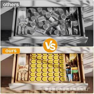 Caja de Almacenamiento Extensible de Madera para Cápsulas de Café, Organizador de Bolsitas de Té y Sobres de Azúcar, Estante de Exhibición para Condimentos - Product Image 3