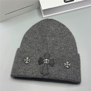 Snuggly and Soft <strong>Winter</strong> Knit Cross Decoration Beanies Solid Color Knit Hat Skull <strong>Cap</strong> with Cuff - Product Image 5