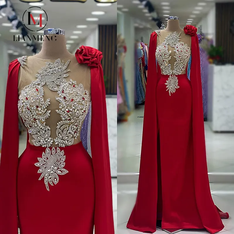 Новое модное мини асимметричное платье LIANMENG A225 с круглым вырезом и длинными рукавами, с жемчугом, цепочкой, кисточкой, бриллиантами