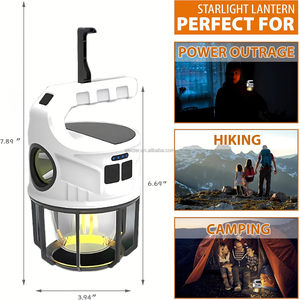 Linterna LED de Supervivencia Portátil, Carga Dual Solar y USB, Banco de Energía Integrado, Resistente al Agua IPX4, Luz para Tienda de Campaña, para Emergencias al Aire Libre - Product Image 6
