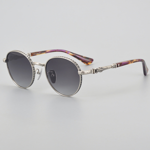 ホット販売マーブルブラックフレームスモールラウンドUVバケーションサングラスカジュアルマーブルキャットアイサングラス高級ブランド男性高品質 - Product Image 6