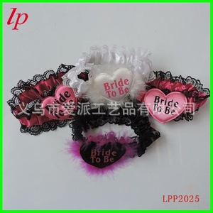 Ligueros de encaje con forma de corazón para la futura novia, para despedida de soltera, LPP2024 - Product Image 3