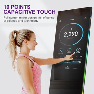 Exercise Workout Touch Screen HD Advertising LCD Display Kiosk Intelligent Magic Mirrors Virtual Fitting Mirror