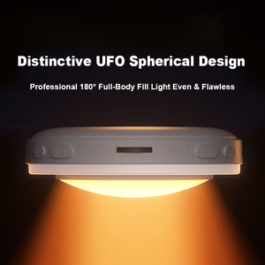UFO RGB Fill Light with 360. Flexible Adjustment Dual-Mode Warm & RGB Lighting Soft Diffusion Portable for Vlog and Portraits - Product Image 4