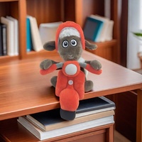 Shenzhen prix d'usine carnaval couleur rouge mouton personnaliser forme animale en peluche jouet de moto en peluche