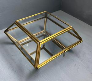 Decorative <b>Jewellery</b> <b>Box</b> made with Brass & <b>glass</b> /mirror used <b>for</b> jewelry showcase & storage Supplier from India - Product Image 1