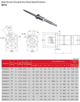 Vis à billes à mouvement linéaire à double écrou à billes DFU2005 de haute précision, filetage C5, longueur 250-500 mm, pour machine-outil CNC
