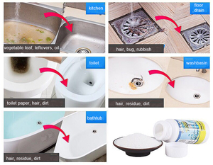 Potente polvere detergente per tubi di scarico e lavello che utilizza per scarichi intasati - Product Image 4