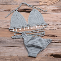 STYZ-7004 + 3903 model baru pakaian renang wanita rajutan tangan wanita setelan bikini belahan mode baju renang kain daur ulang