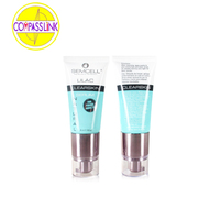 Emballage de tube cosmétique en plastique biodégradable OEM avec pompe, scellage en feuille d'aluminium, impression offset pour soins de la peau, capacité 3-240 ml, 1-5 unités