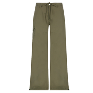High Quality <strong>Army</strong> Green Cargo <strong>Pants</strong> Casual Straight Leg Style with Flat Front Breathable Mid Waist Loose Fit and Pockets - Product Image 6