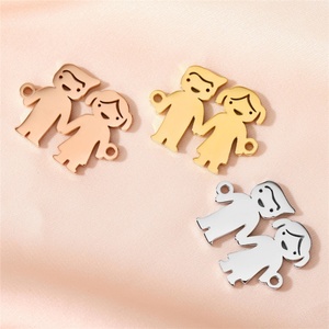 Accessoires en acier inoxydable poli miroir, pendentif carré vierge avec logo laser - Product Image 2