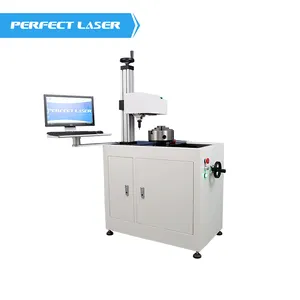 Perfecte Laser Multifunctionele Horizontale Roterende Metalen Flens Dot Peen Pneumatische Markering Machine Met Computer