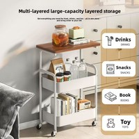Étagère de rangement multi-niveaux en acier, moderne, durable, portable, épaissie, avec roulettes, pour dortoir, location et usage domestique