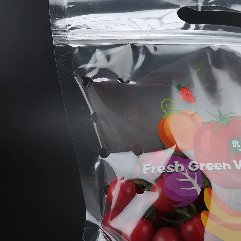 حقيبة لفواكه ميكرو-منثقوبة عالية الجودة، حقيبة بلاستيك مجمدة لتعبئة الخضروات