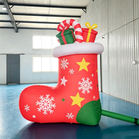 Ballon gonflable personnalisé en forme de chapeau de Père Noël, en tissu Oxford, pour décoration de Noël, publicité, promotion, événementiel et affichage solaire