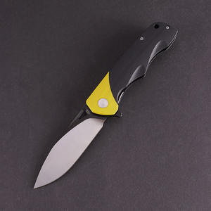 سكين جيب قابلة للطي بمقبض أسود أصفر G10 سكين تخييم تكتيكي مع مشبك خلفي - Product Image 6