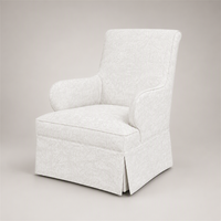Fauteuil d'appoint moderne à dossier haut et jupe décorative, en tissu jacquard ivoire, pour salon, chambre, hôtel, salle de séjour, OEM/ODM