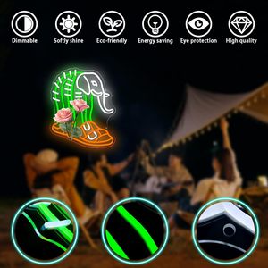 Phong cách Ý LED Đèn Neon vui phim hoạt hình quái vật voi xương rồng tường dấu hiệu cho phòng ngủ Câu Lạc Bộ quán cà phê - Product Image 3