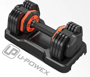 Halteres ajustáveis de 25kg, conjunto de halteres fitness com faixa de ajuste de peso de 15 a 55 lb