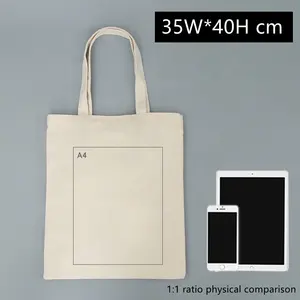 Hot Sale Ladies And Student Canvas Tote Shopping Bag Custom Plain Cotton Canvas Promotional Cotton Bags