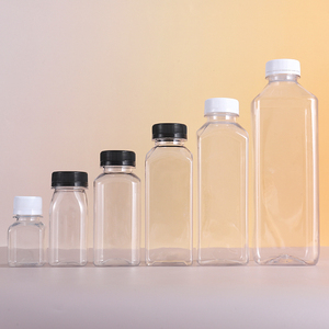 Botellas PET Cuadradas Transparentes al por Mayor para Jugos y Bebidas, Tamaños de 60/120/250/350/500/1000 ml, con Tapa de Rosca, Envases para Bebidas - Product Image 1