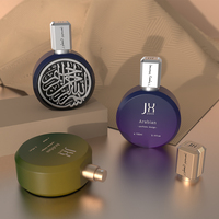 Bouteille de parfum personnalisable 50 ml 100 ml bouteille ronde à bouchon doré bouteille de parfum vide en verre avec emballage en boîte