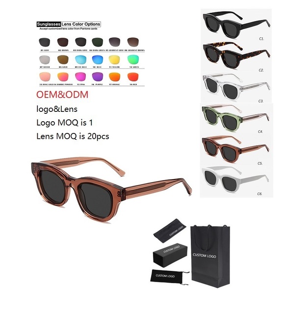 Hot Sell Fashion Acetate Sunglasses UV400 Trendy Sun Glasses for Women and Men Wholesale