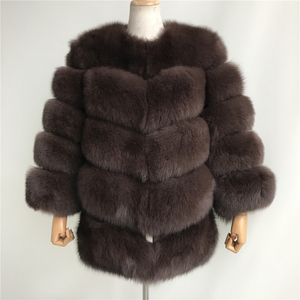 Offre Spéciale Manteau de Fourrure de Créateur, Manteaux de Fourrure Véritable 2019 en Gros, Manteau de Fourrure de Renard Réelle pour Femme - Product Image 4