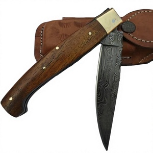 Cuchillos Rajput, Cuchillo Plegable de Acero con Alto Contenido de Carbono, con Mango de Madera y Hoja de Punta Caída - Garantía de 3 Años - Product Image 1