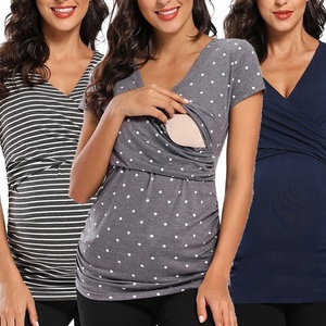 <span class=keywords><strong>Haut</strong></span> d'<span class=keywords><strong>allaitement</strong></span> à manches courtes, <span class=keywords><strong>haut</strong></span> d'été pour allaiter son bébé, doux et confortable - Product Image 3