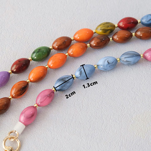 สายคล้องกระเป๋าลูกปัดอะคริลิคทันสมัย-ดีไซน์คลาสสิกทันสมัยอุปกรณ์เสริมกระเป๋าถือสีสันสดใสสำหรับผู้หญิงและผู้ชาย - Product Image 2