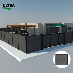 Panneaux de clôture de jardin en composite bois-plastique (WPC) noirs, résistants aux UV, pour l'intimité et la sécurité, vente en gros, économiques - Product Image 1