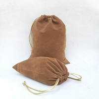 Pochette en toile de jute durable et réutilisable avec cordon de serrage en velours, sac cadeau pour bijoux en velours biodégradable et recyclable, 9x12cm