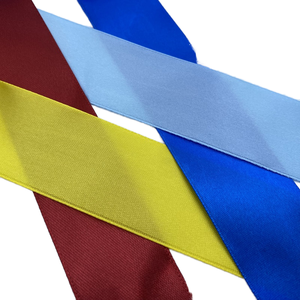 Pita Satin Poliester 100% Warna Solid Kustom, Pita Satin Satu Sisi 2,5 cm untuk Pembungkus Kado Natal - Product Image 6