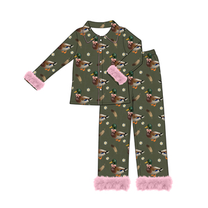 GLP3630 Conjunto de Otoño Personalizado para Niña Pequeña, Color Rosa, Estampado de Calabaza de Halloween, Ropa Infantil al por Mayor, Manga Larga, Spandex/Algodón - Product Image 2