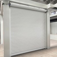 Porte de garage à enroulement en aluminium moderne, personnalisable en taille, coupe-vent, finition élégante, pour villa
