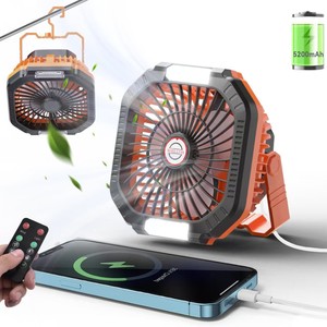New Outdoor Camping Dormitory Desktop Small <b>Fan</b> <b>Tent</b> Hook Remote Control Lighting Mobile Phone Reverse Charging 4th Gear - Product Image 1