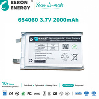 Baterai Lithium Polymer 3.7V 2000mAh 654060 Baterai LiPo Isi Ulang Pengosongan Daya Sendiri Rendah Daya Tahan Lama untuk Pemantauan Keamanan