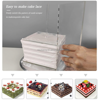 Ensemble de disques à gâteau carrés en acrylique-Planches de base en cercle avec trou central