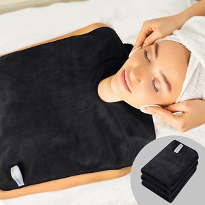 Set di Asciugamani Extra Large Neri per Estetiste, Perfetti per Rimuovere Maschere Facciali, Ideali per Spa e Saloni, Set di Asciugamani Viso in Microfibra Super Morbidi - Product Image 1