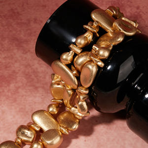 2025 nueva llegada moda barata venta al por mayor diseño exagerado collar de mujer <span class=keywords><strong>Popular</strong></span> Irregular Punk grueso CCB collar de oro - Product Image 3