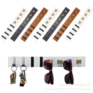 Wooden and leather eyeglasses rack, wall-mounted sunglasses holder, wall <b>hook</b> eyeglasses display rack - Product Image 3