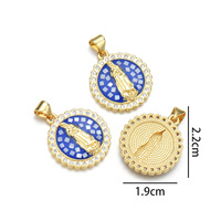 YH2050 Nouveauté Pendentif Vierge Marie en Coquillage Naturel et Zircon Micro-Pavé, Plaqué Or 18 carats, Breloques et Accessoires de Bijoux Religieux