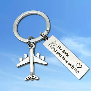 Fly Safe llavero accesorios personalizado piloto aviación regalo Fly Safe llavero 3D Metal asistente de vuelo llavero para pilotos - Product Image 3