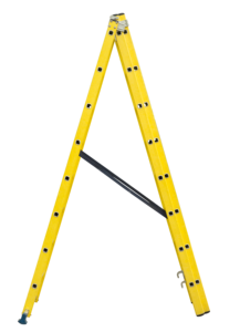 Ventes directes d'usine Échelle durable <span class=keywords><strong>isolée</strong></span> ignifuge combinée pliante rétractable étendue en fibre de verre jaune - Product Image 2