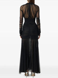 <span class=keywords><strong>Robe</strong></span> plissée à taille cintrée en maille noire transparente Bettergirl 2025 - Product Image 3